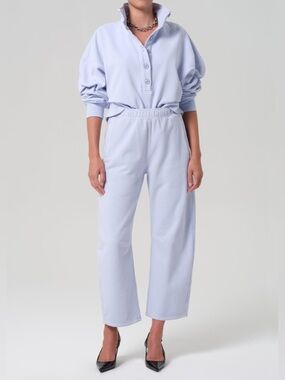 Light Blue Women's Relaxed Sweatpants and Top.
